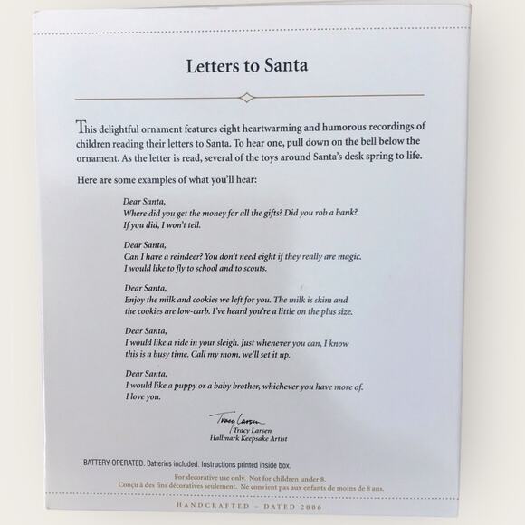 Hallmark NWT Talking Letters to Santa Claus Magic Christmas Ornament 2006 - Picture 10 of 10